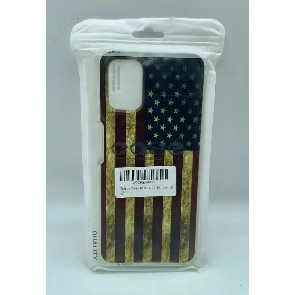 Flag Case For Moto G9 Plus XT2087-1‎ 6.81” With Tempered Glass Screen Protector